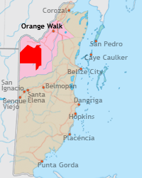 Rio Bravo Conservation and Management Area in red