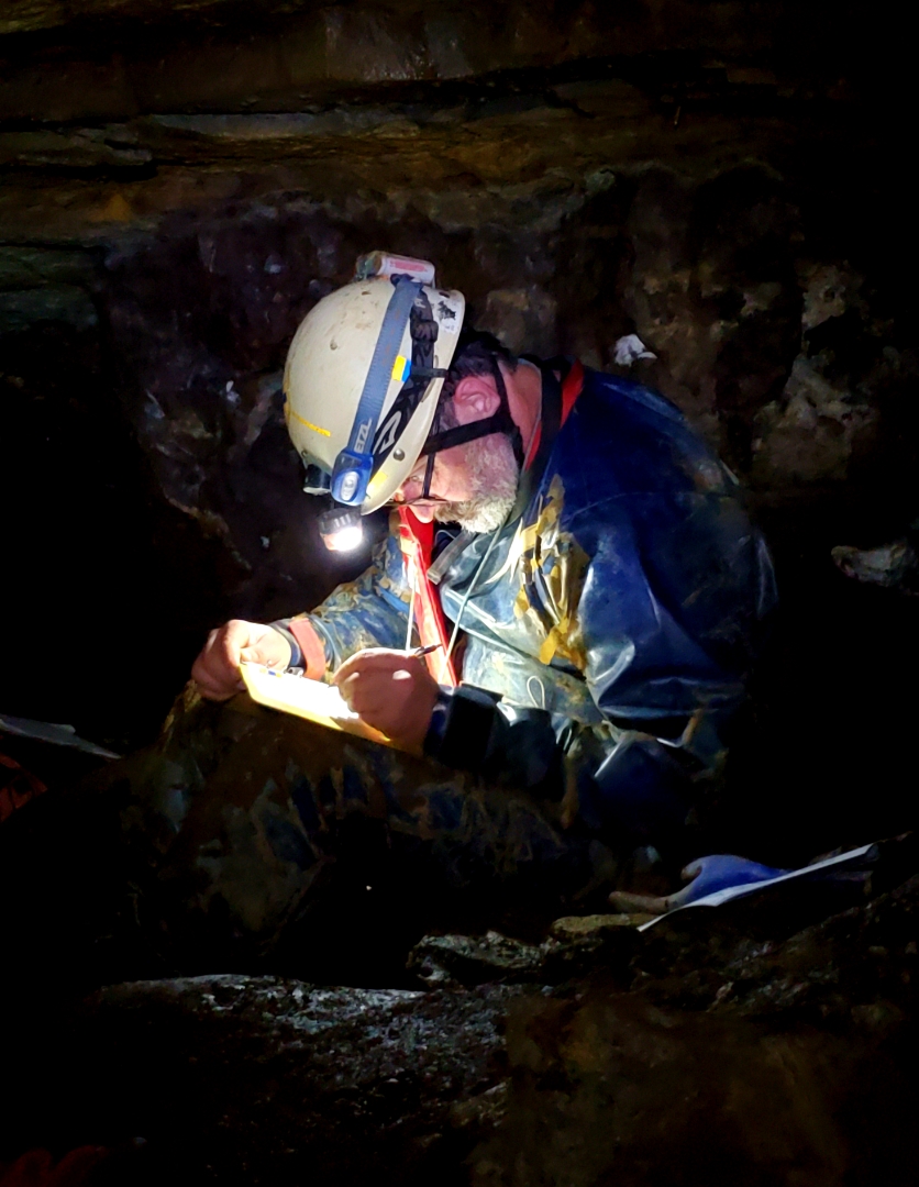 Recording survey data in a cave