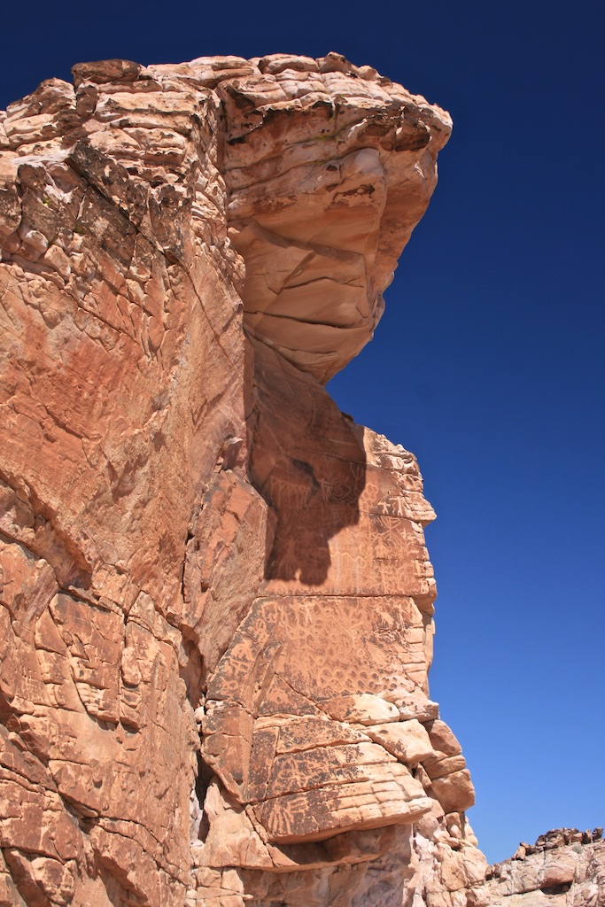 Red Rock cliffs and petroglyphs