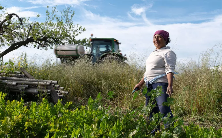 Maria Ana Reyes on her farm in the Salinas Valley
