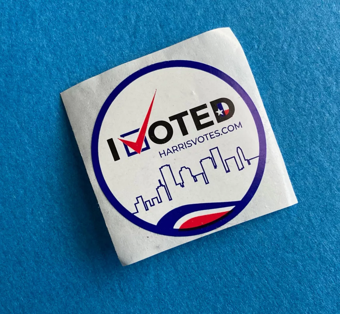 Harris County - I voted sticker