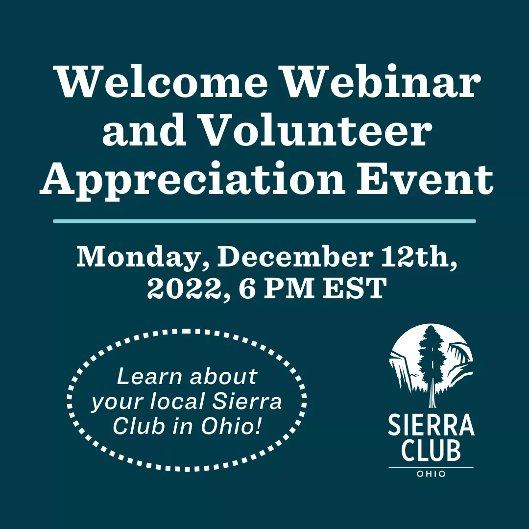 Welcome Webinar and Volunteer Appreciation Event Flyer