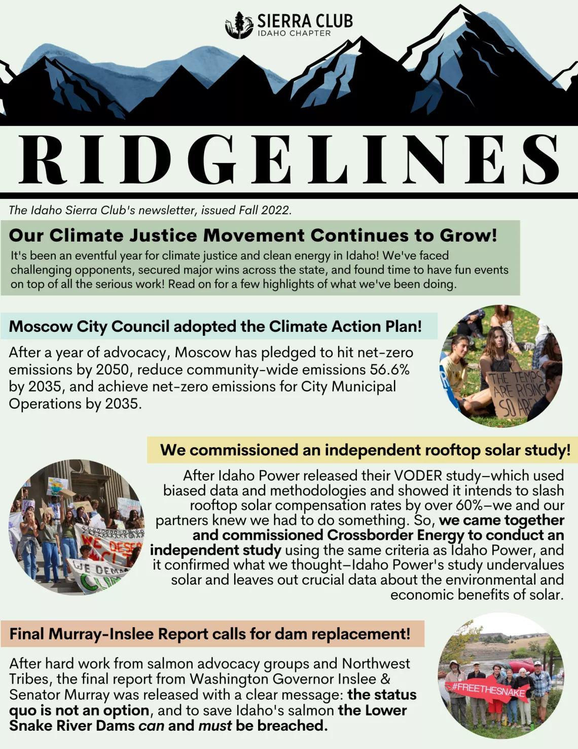 Fall 2022 Print Newsletter front page
