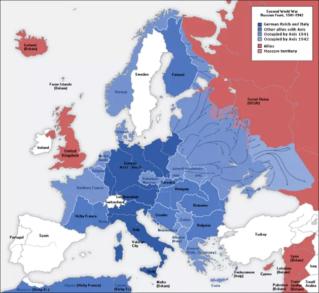 Map of Europe 1942