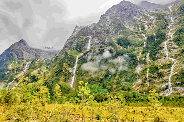 Milford Track falls