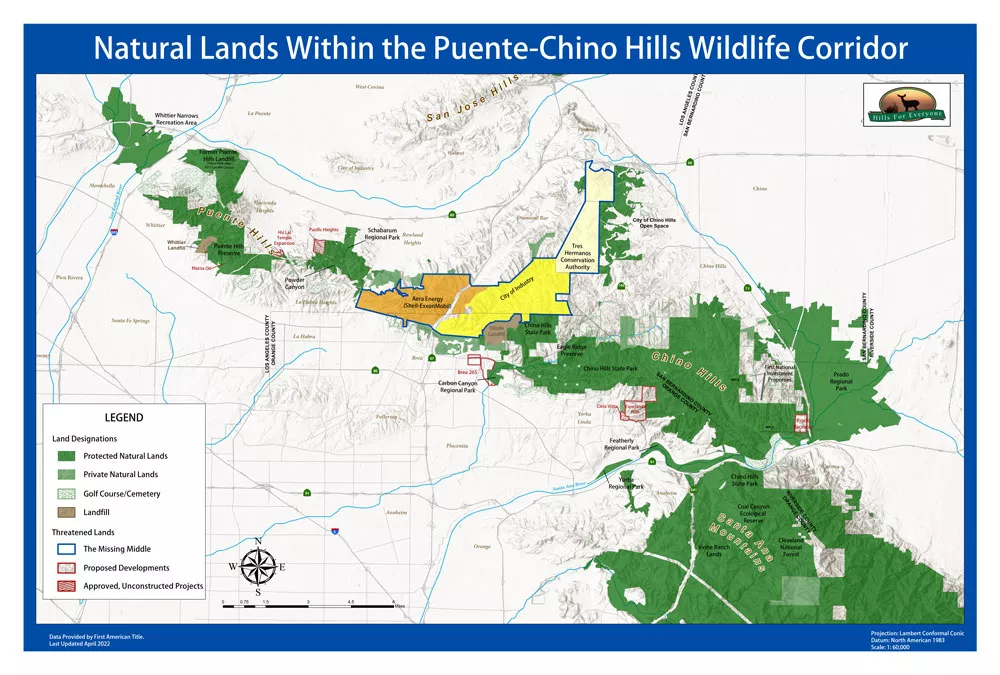 Puente-Chino Hills Wildlife Corridor Map