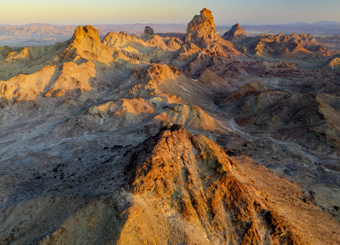 Rock formations at sunrise.