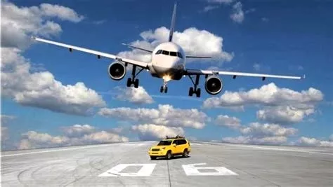 Plane and car