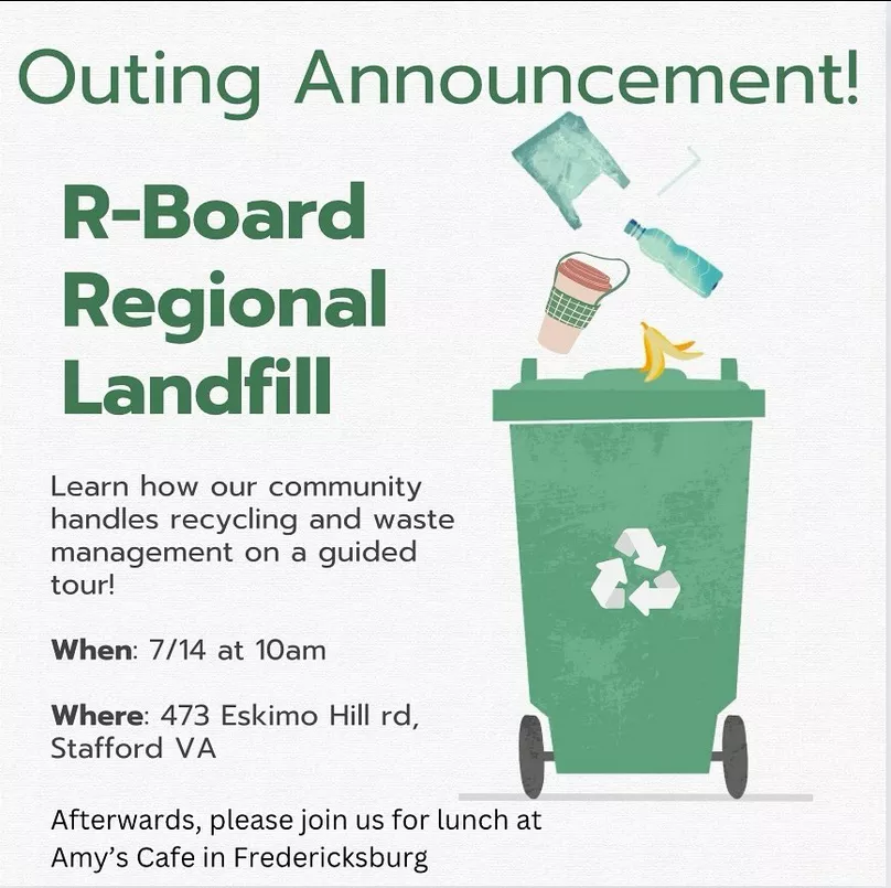 Outing Accouncement for the "R-Board Regional Landfill" on 7/17 at 473 Eskimo Hill RD, Stafford VA
