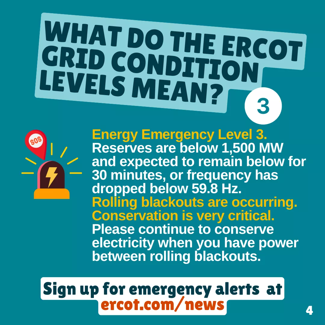 What do the ERCOT grid conditions mean 3