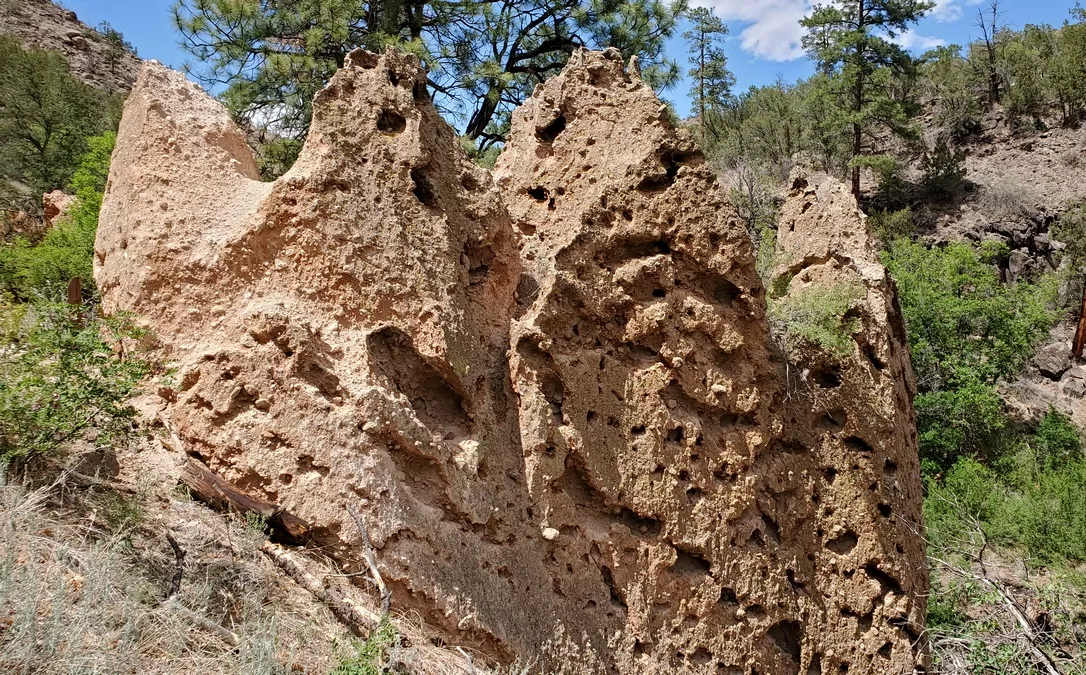 Picture from the trail down from the visitor center to Upper and Lower Frijoles Falls