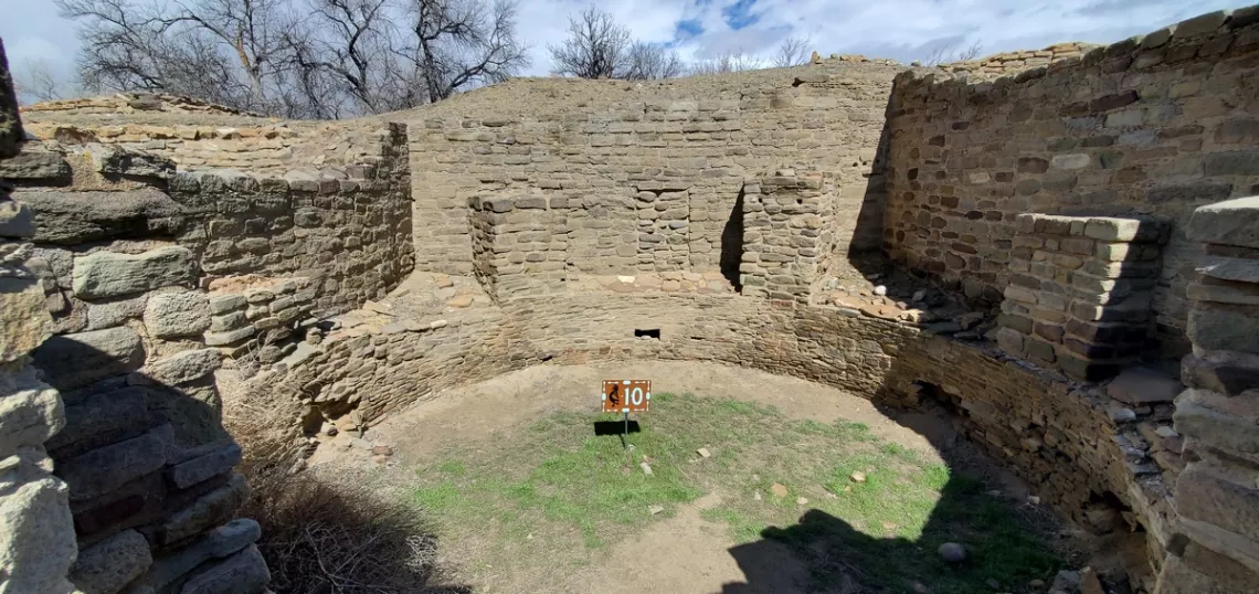 The grand kiva at Salmon Ruins museum.