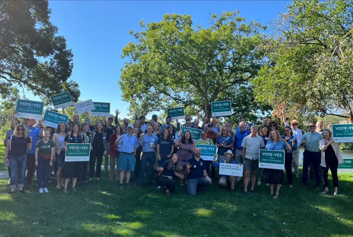 People showing their support for the Environment and Natural Resources Trust Fund (ENTRF) Renewal