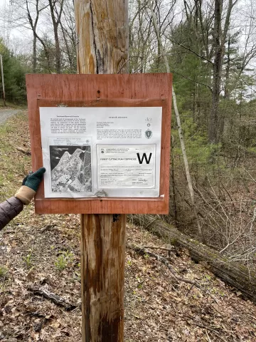 A logging permit sign near Wachusett reservoir