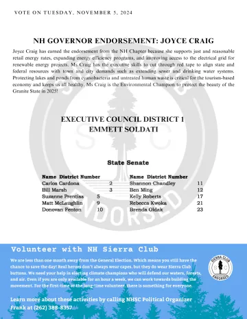 Endorsement Announcement of NH Governor, Executive COuncil, and State Senate