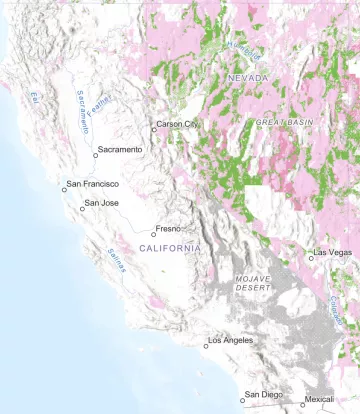 map of BLM PEIS for CA and NV