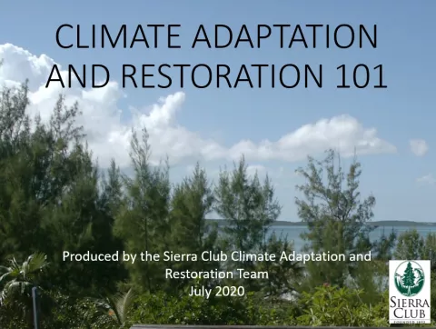 Sierra Club Climate Adaptation and Restoration 101