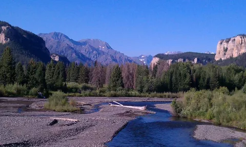 mountains and stream WY