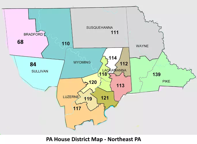 PA House Map Northeast PA