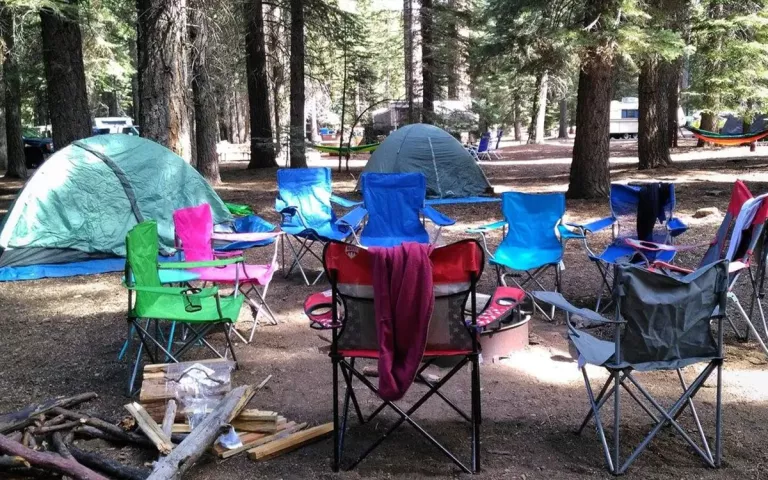 Camping chairs and tents ready for the evening. | Photo by Jenny Qi 