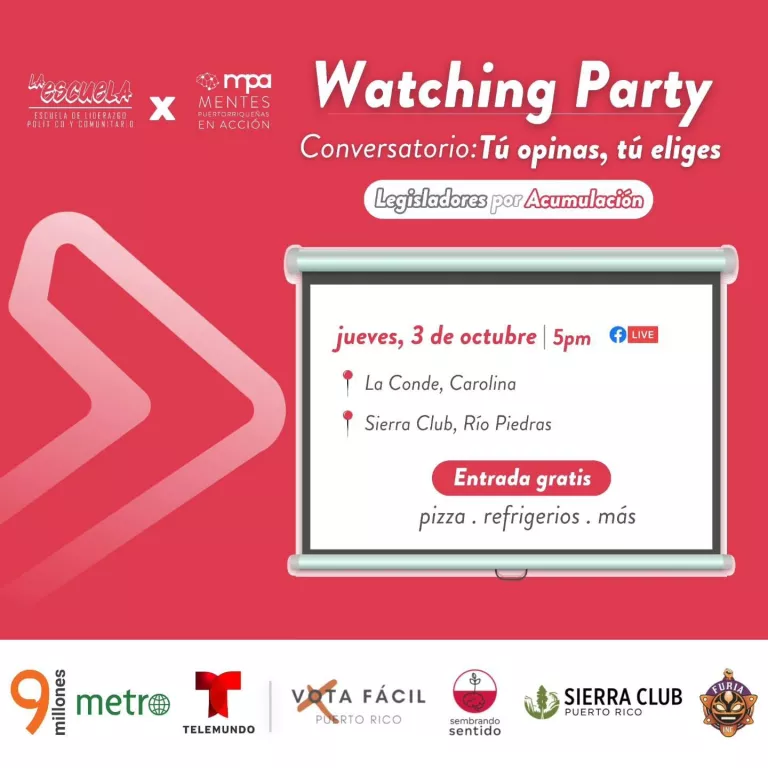 ¡Llega con tu corillo al Watching Party!