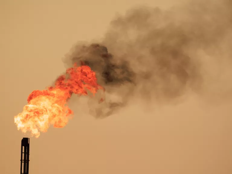 fire flare from smokestack