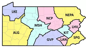 Map of Groups in the PA Chapter