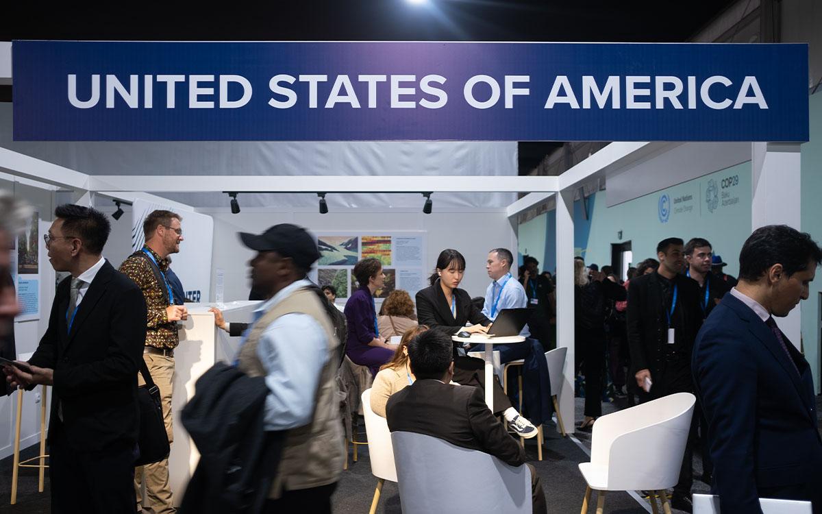 The US delegation's booth at COP29