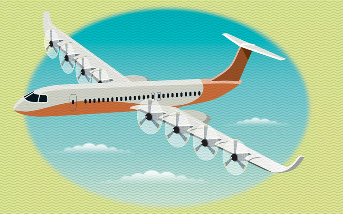 Illustration shows an airplane