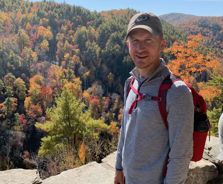 NC Chapter Director Chris Herndon on a fall hike in the NC mountains