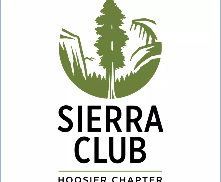 Sierra Club Hoosier Chapter logo of a green tree on a white background with the text Sierra Club Hoosier Chapter below it