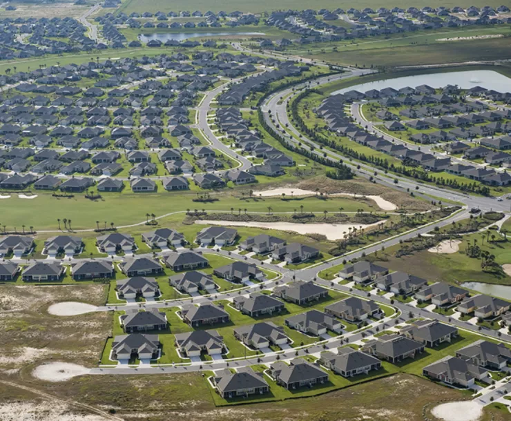 aerial photo of urban sprawl