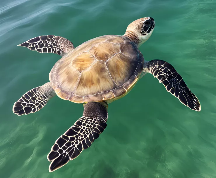 kemp's ridley turtle floating in water