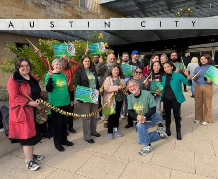 organizers outside of austin city council