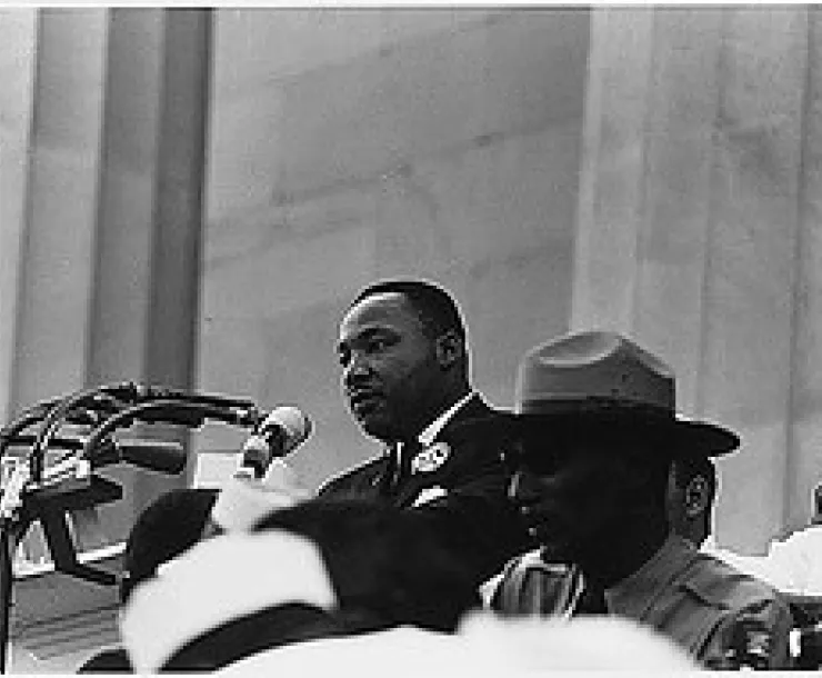 Dr. Martin Luther King, Jr. at 1963 March on Washington. Credit: USIA (NARA) - Public Domain