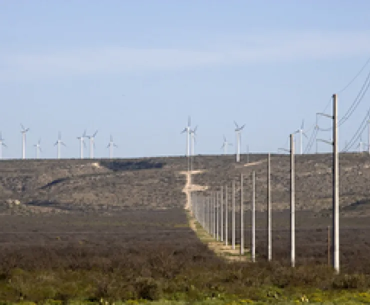 Power lines and Wind farms Texas