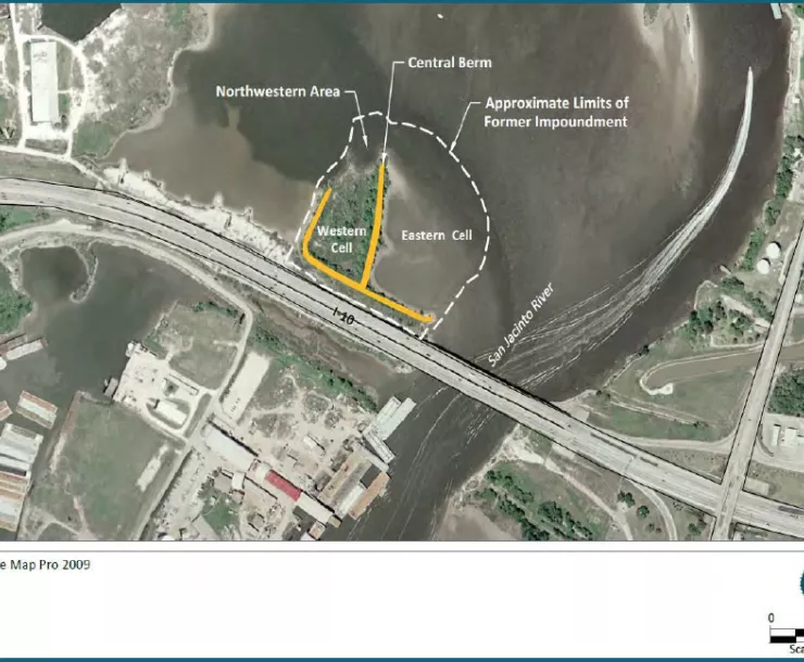 San Jacinto River Waste Pits in 2009- Before Temporary Cap.png